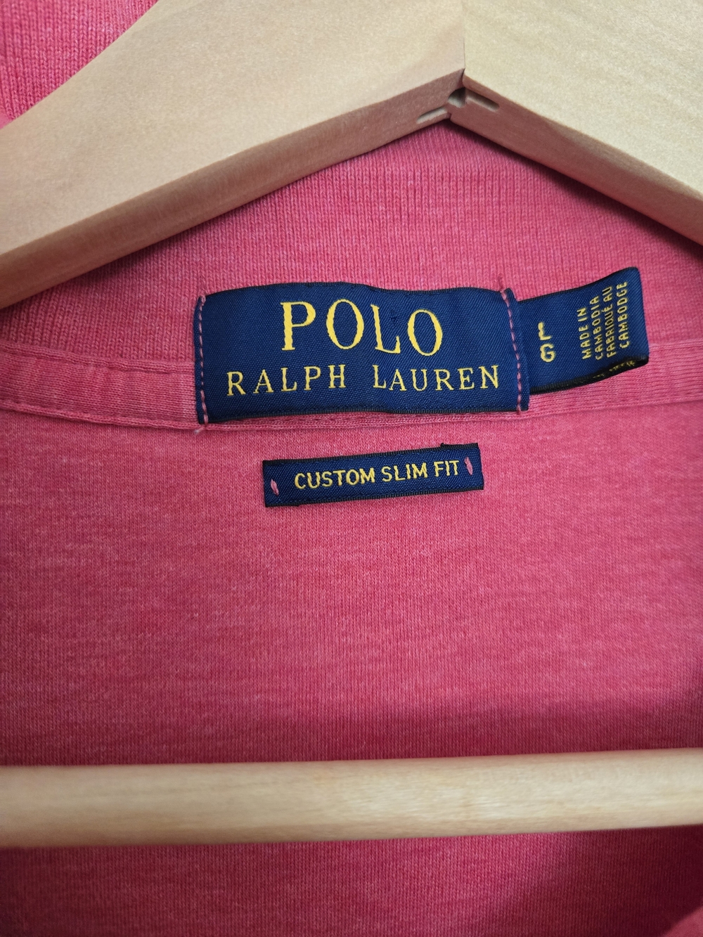 Polo by Ralph Lauren Pink Polo Shirt Preppy Normcore custom slim fit L - Picture 2 of 6